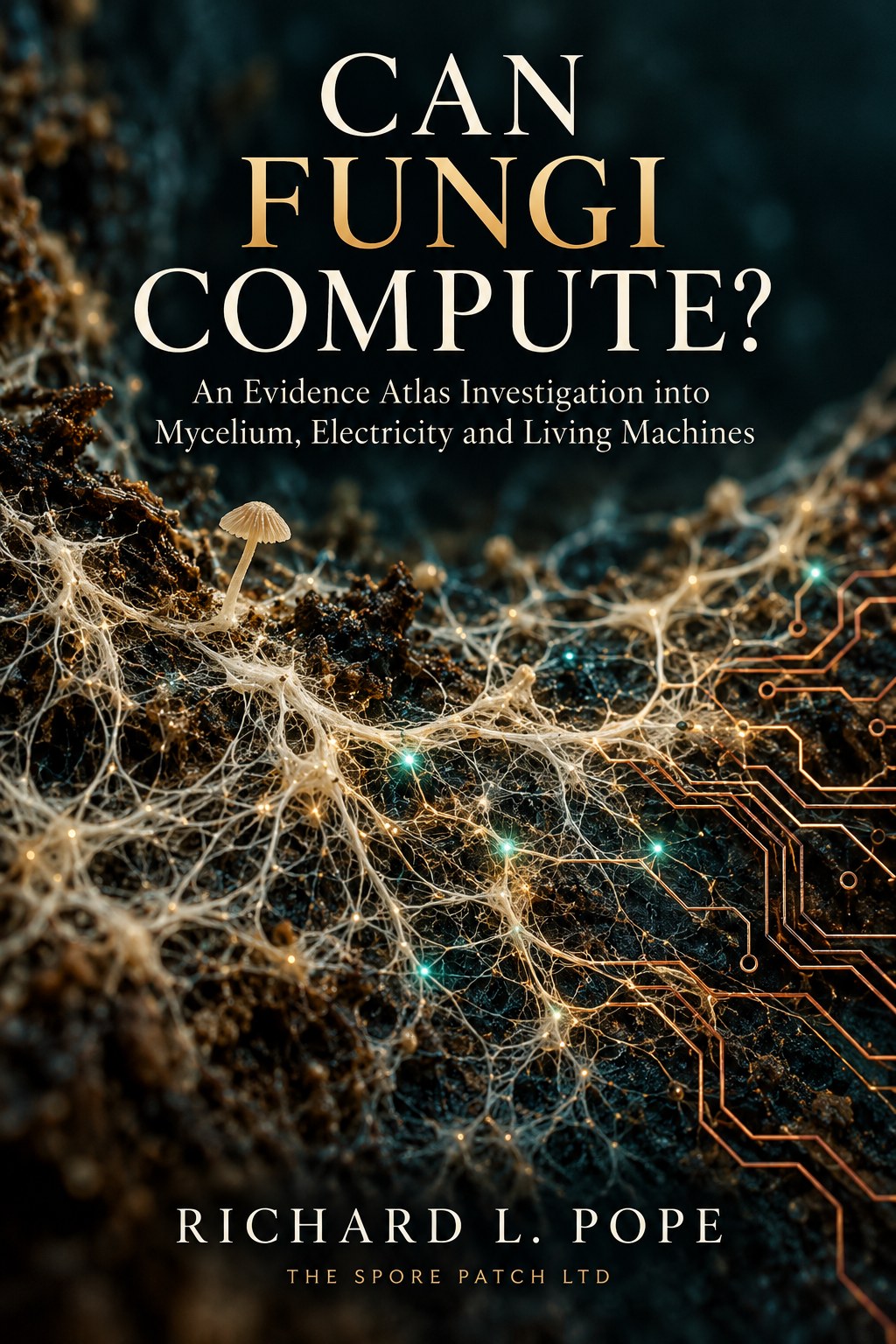 Can Fungi Compute? An Evidence Atlas Investigation into Mycelium, Electricity and Living Machines, by Richard L. Pope, published by The Spore Patch Ltd